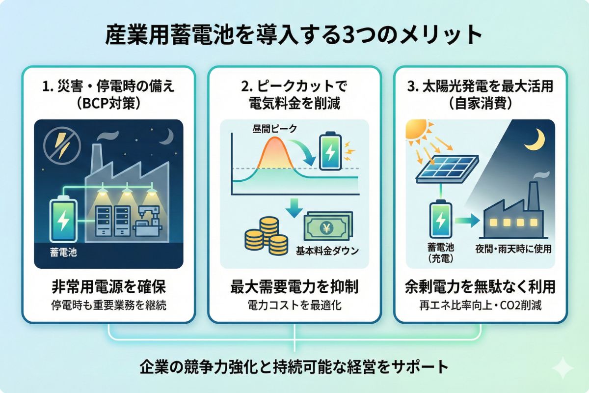 産業用蓄電池を導入するメリット