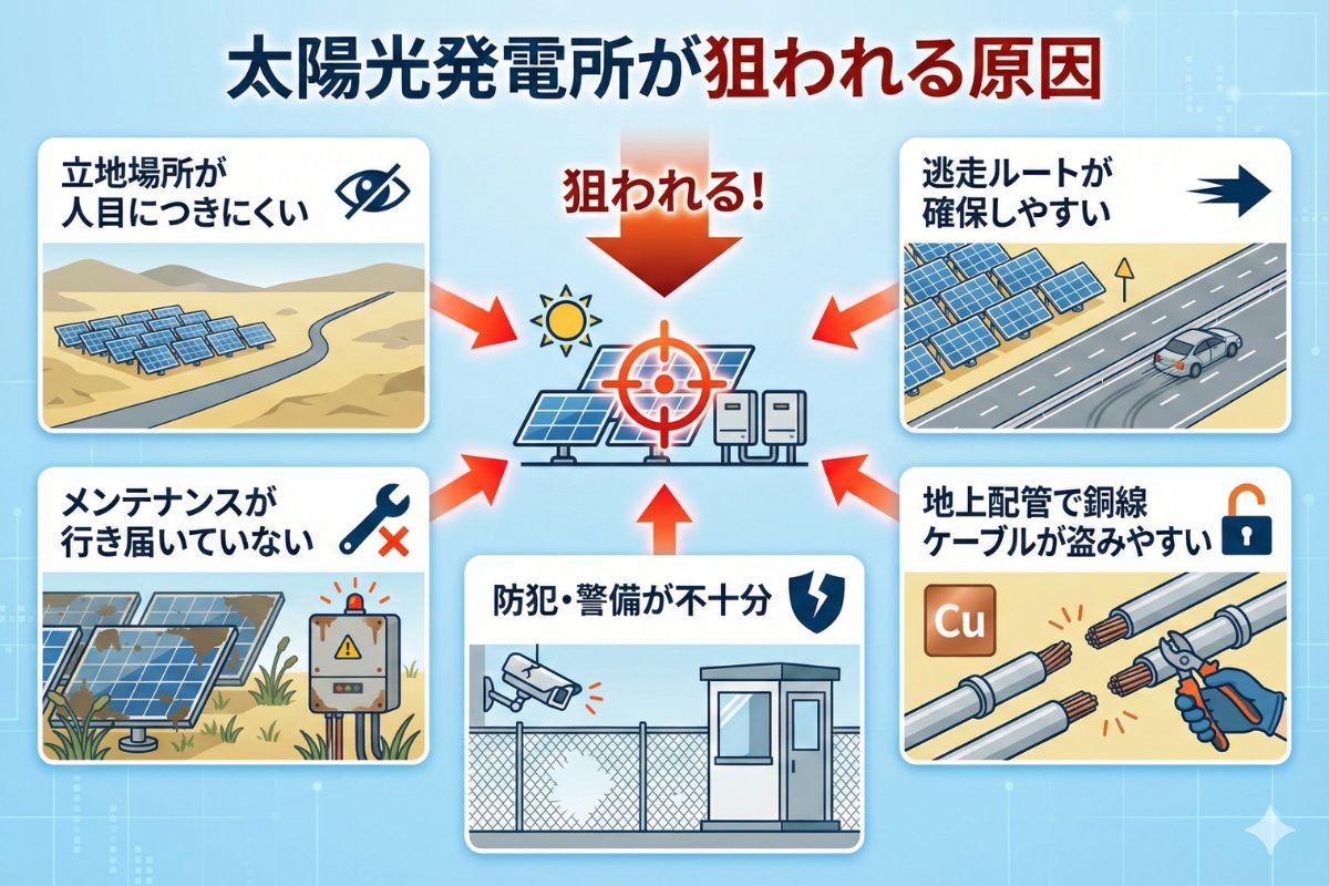 太陽光発電所が狙われる原因